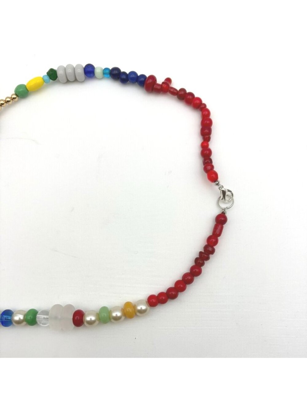 Handmade Multicolor Beaded Necklace - Picture 4 of 4